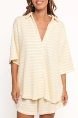 Sunny Knitted Short Set - Yellow Stripe