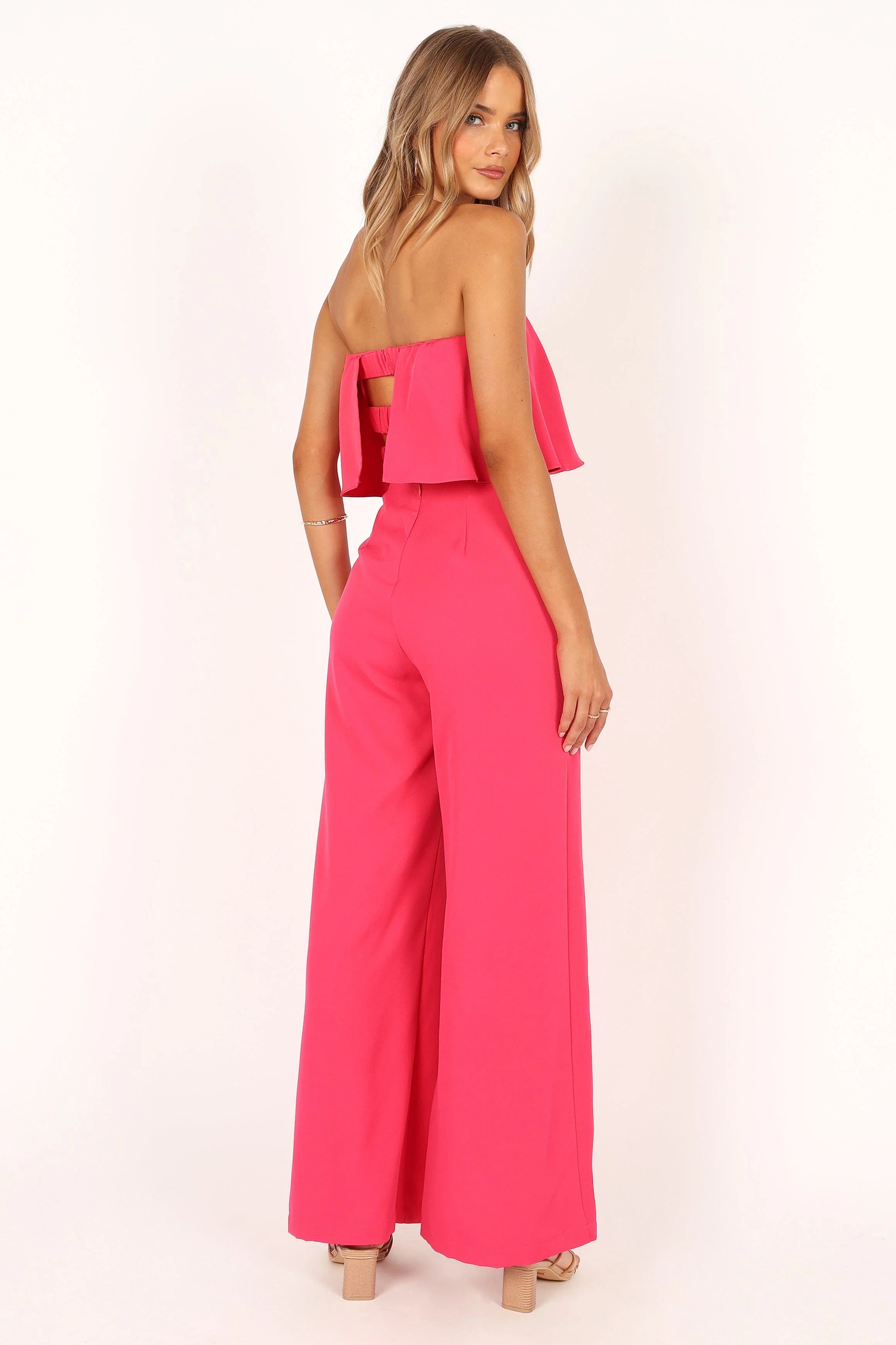 Sonny Strapless Jumpsuit - Hot Pink