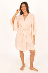 Nuala Linen Robe - Blush