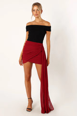 Night Lover Mini Skirt - Merlot