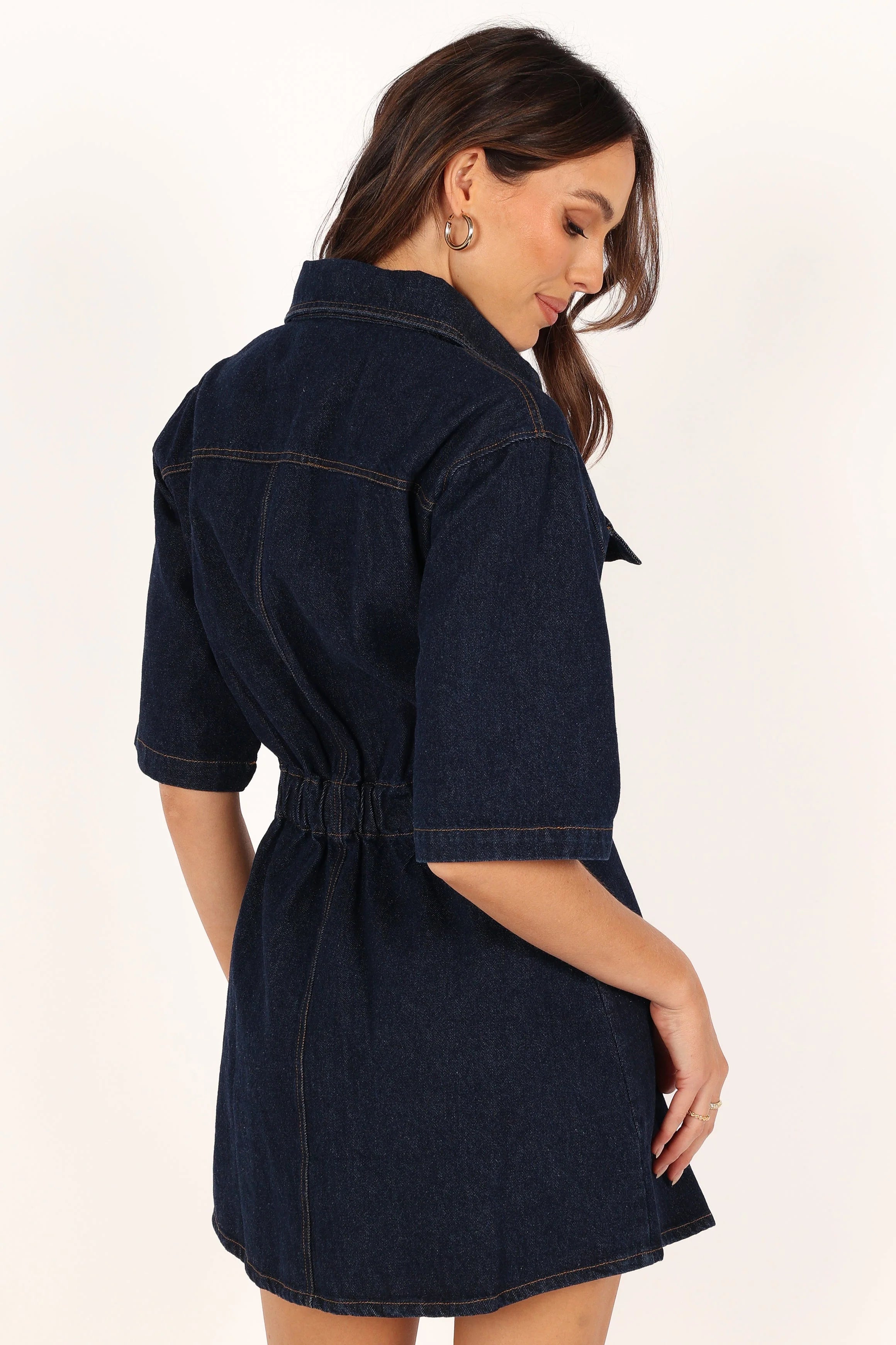 Hailey Denim Mini Dress - Dark