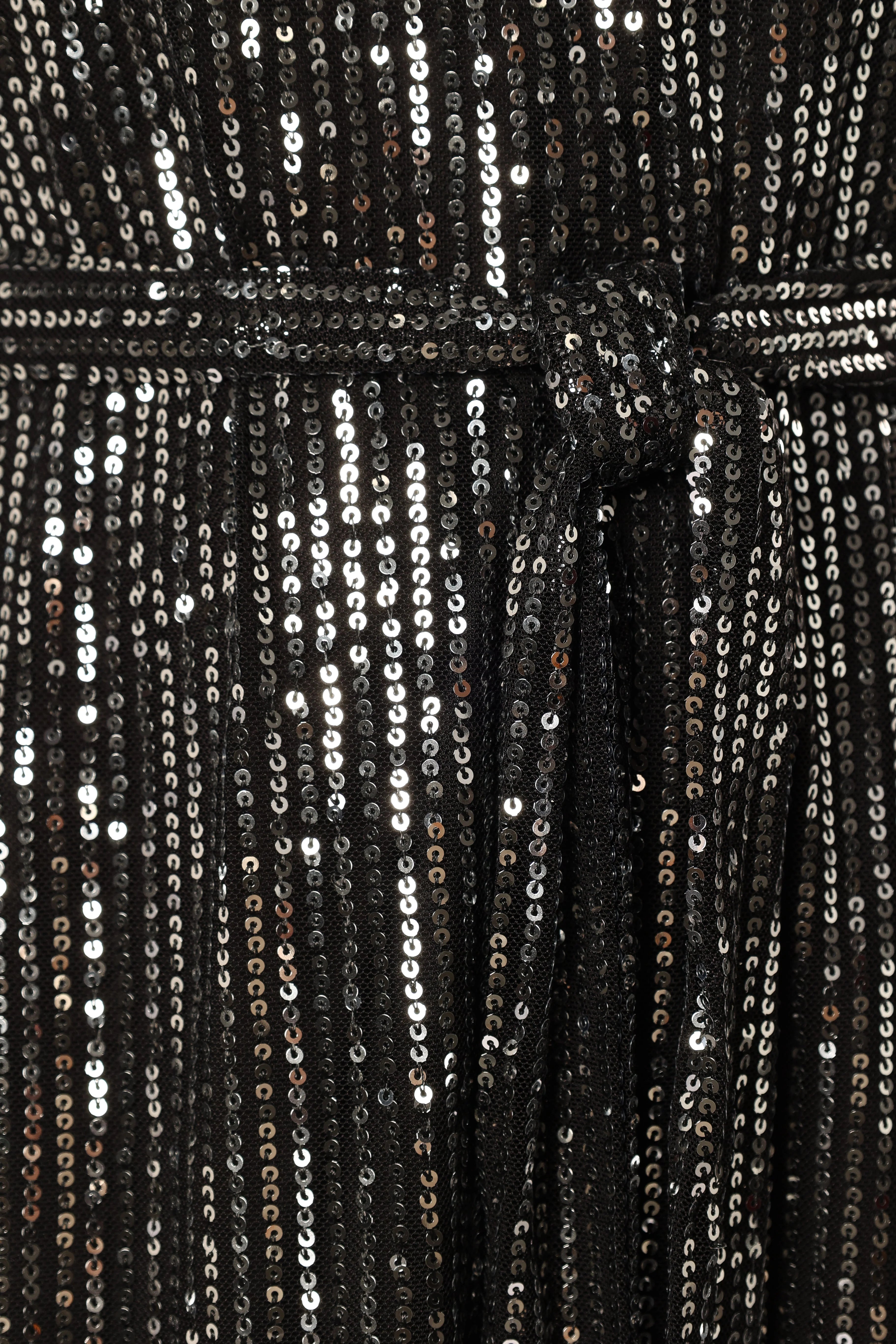 Linnie Long Sleeve Mini Dress - Black Sequin