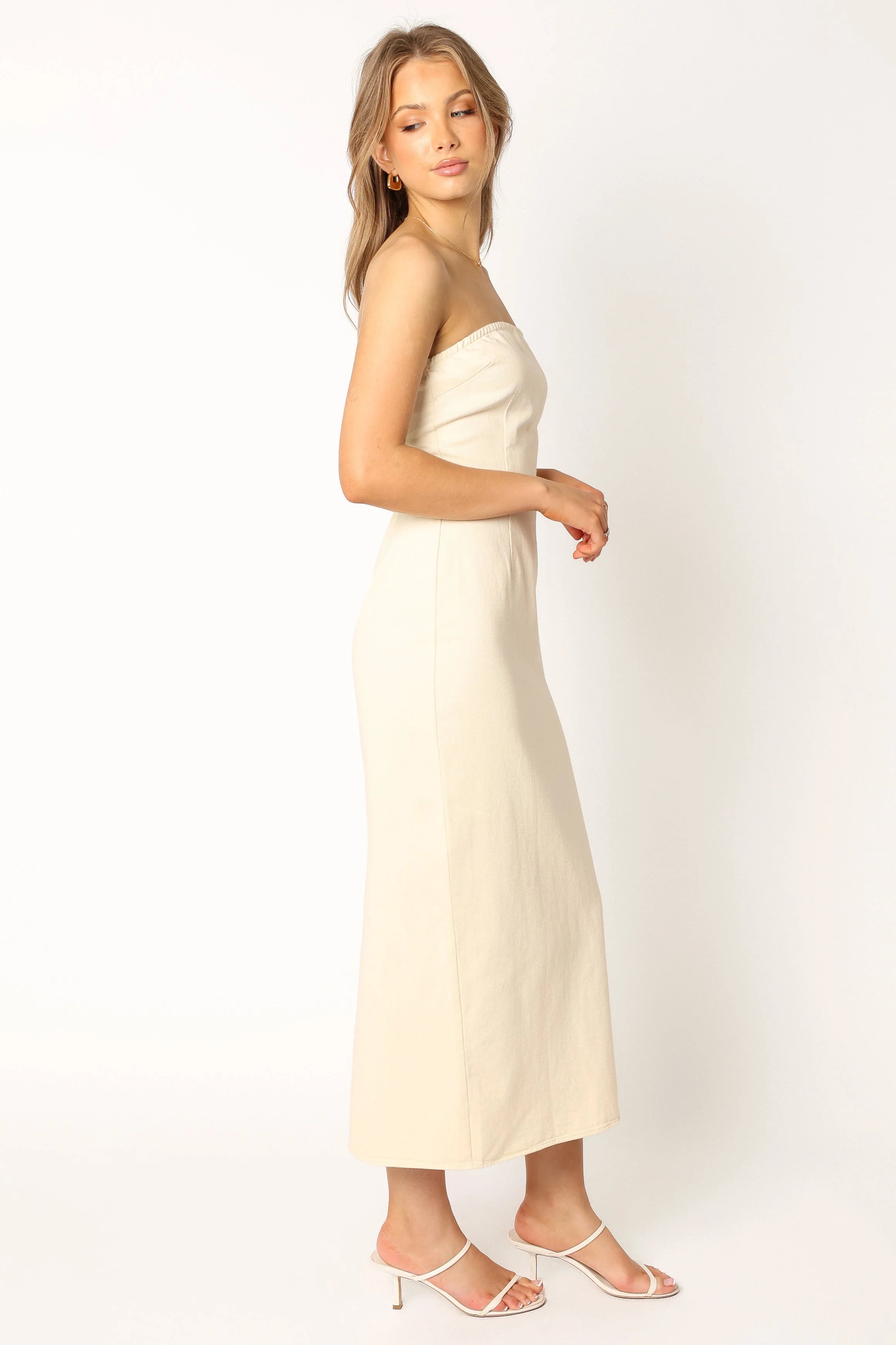 Rory Contrast Stitch Maxi Dress - Ecru