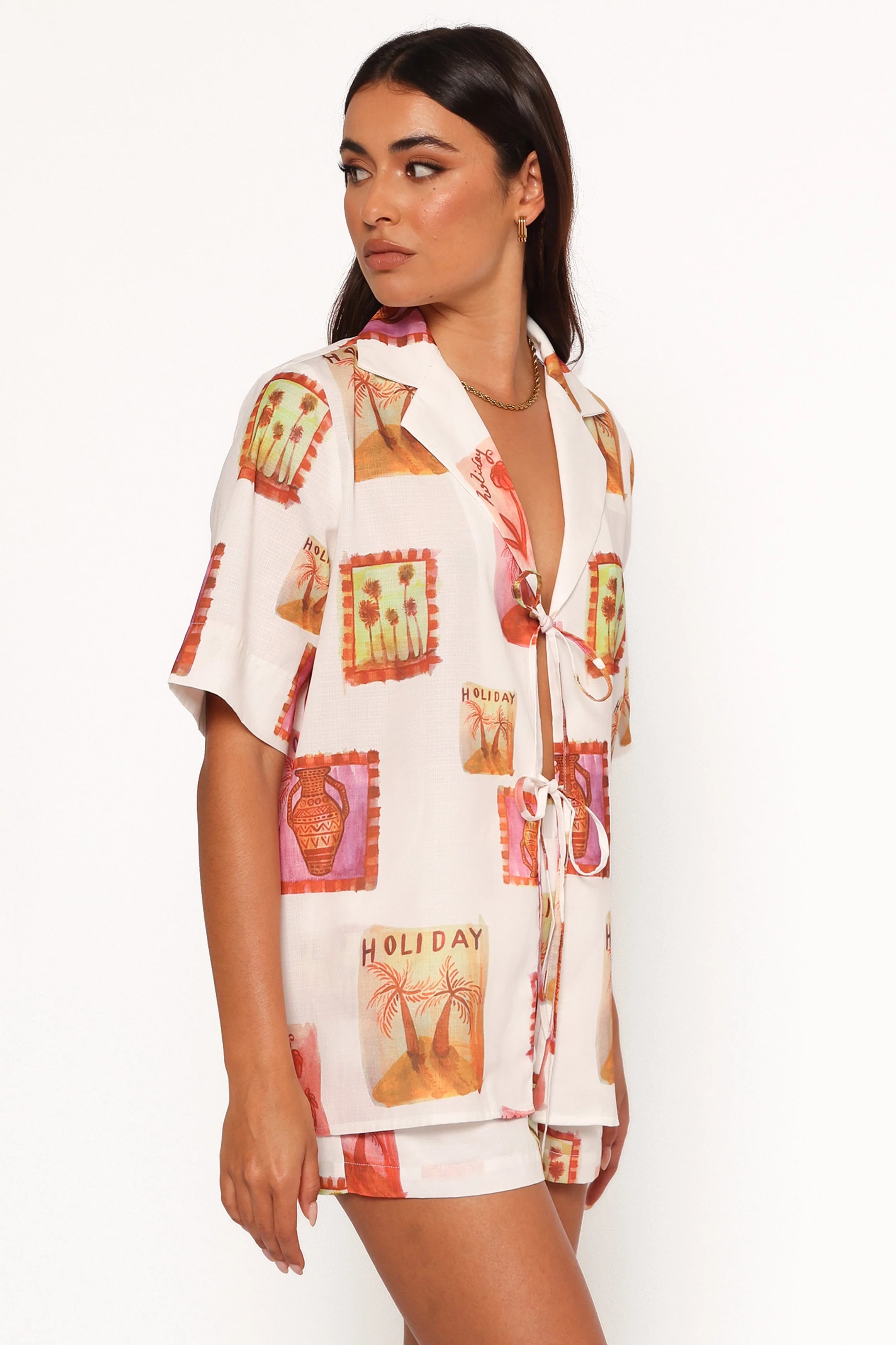 Aaliyah Shorts - White Multi