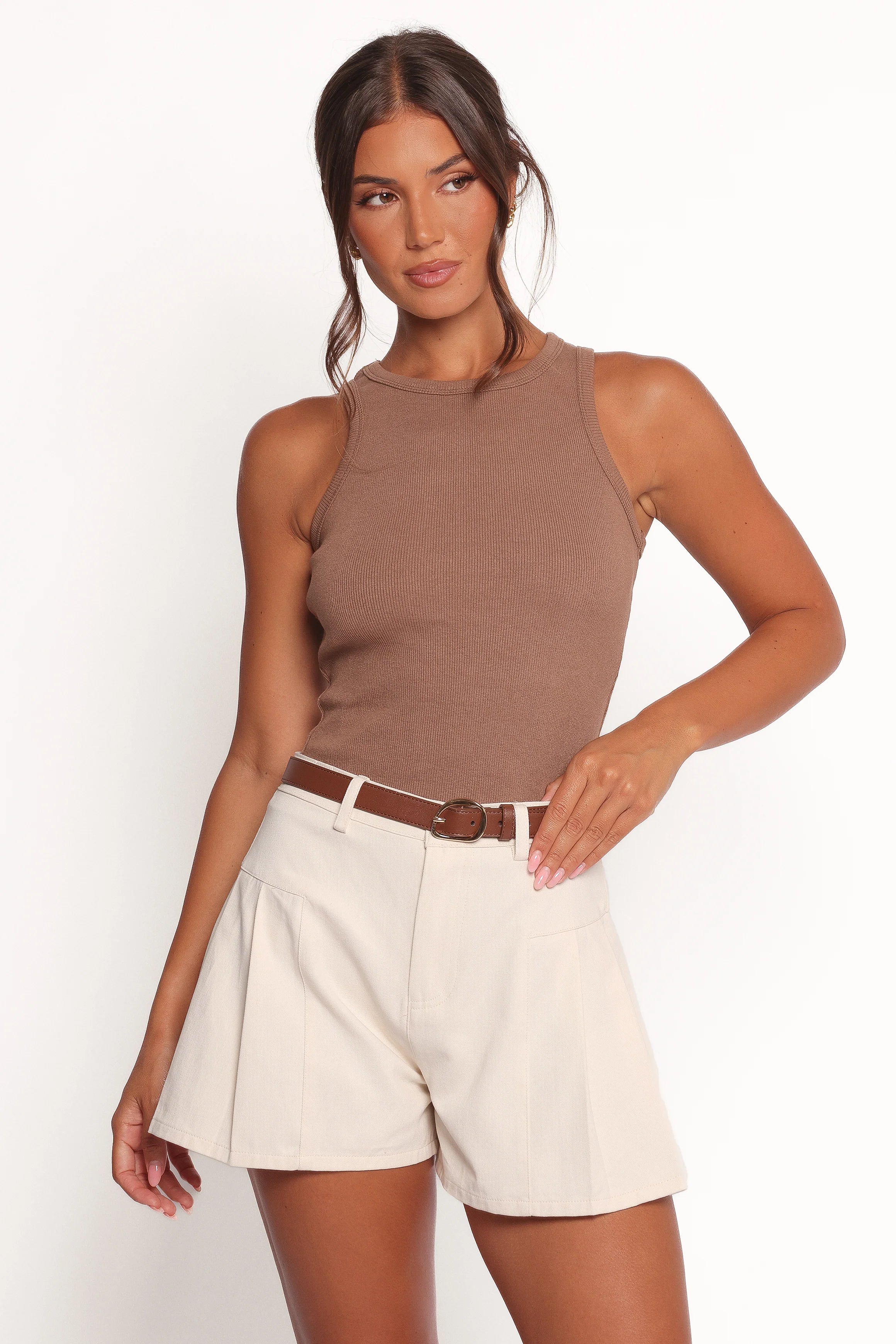 Ecita Pleated Shorts - Ecru
