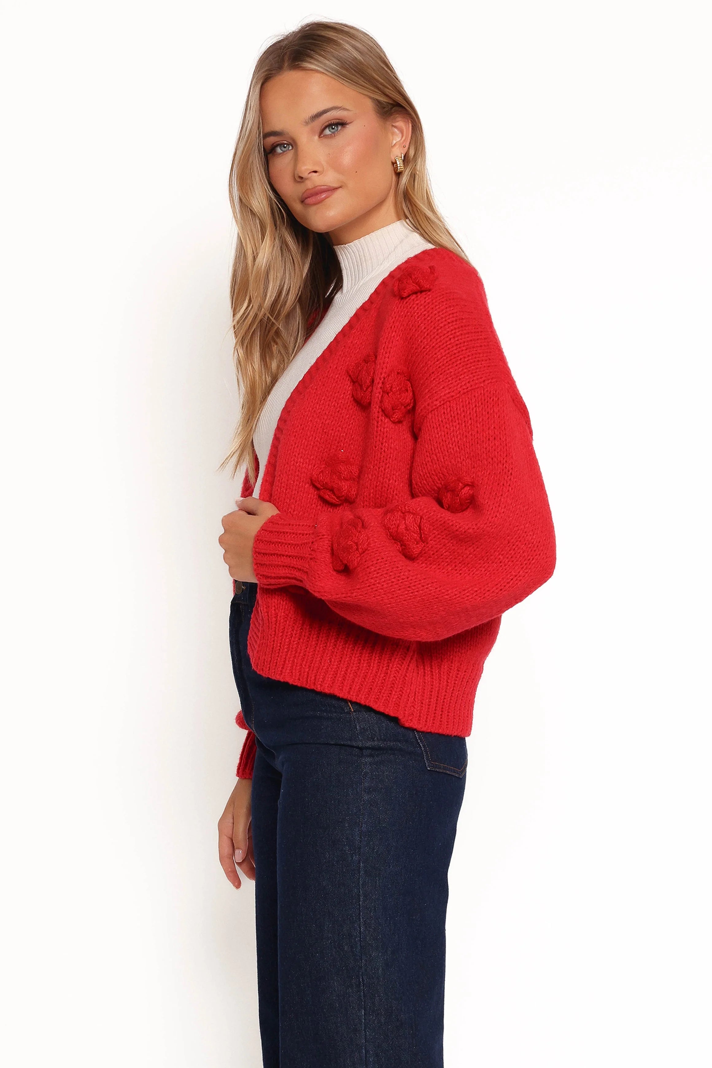 Doralee Rose Cardigan - Red
