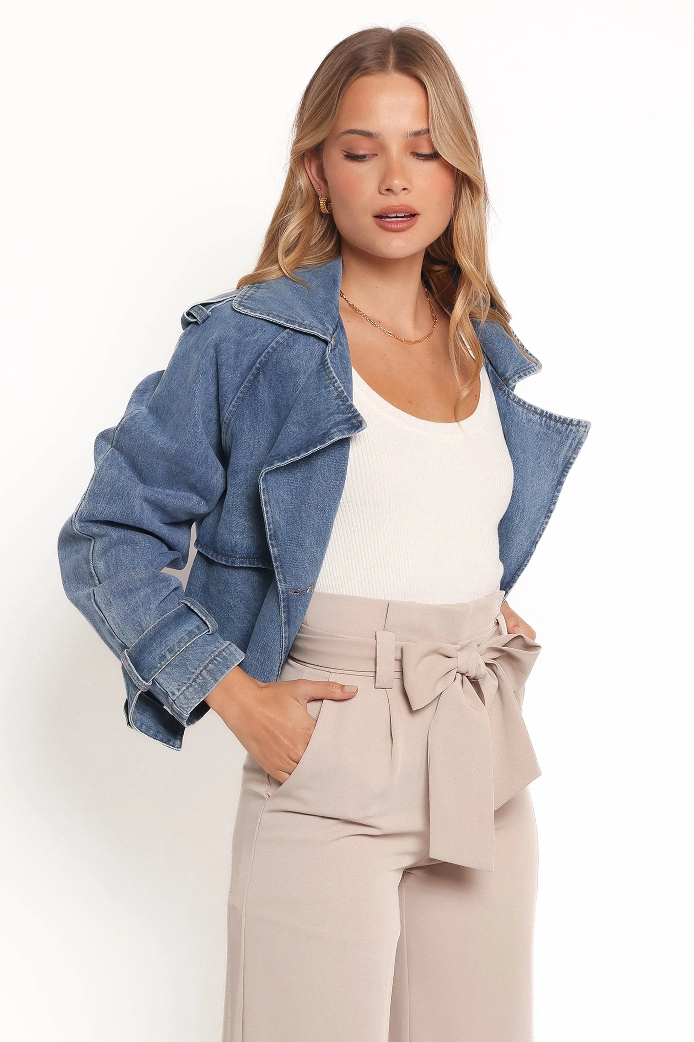 Westwood Waist Tie Denim Jacket - Denim