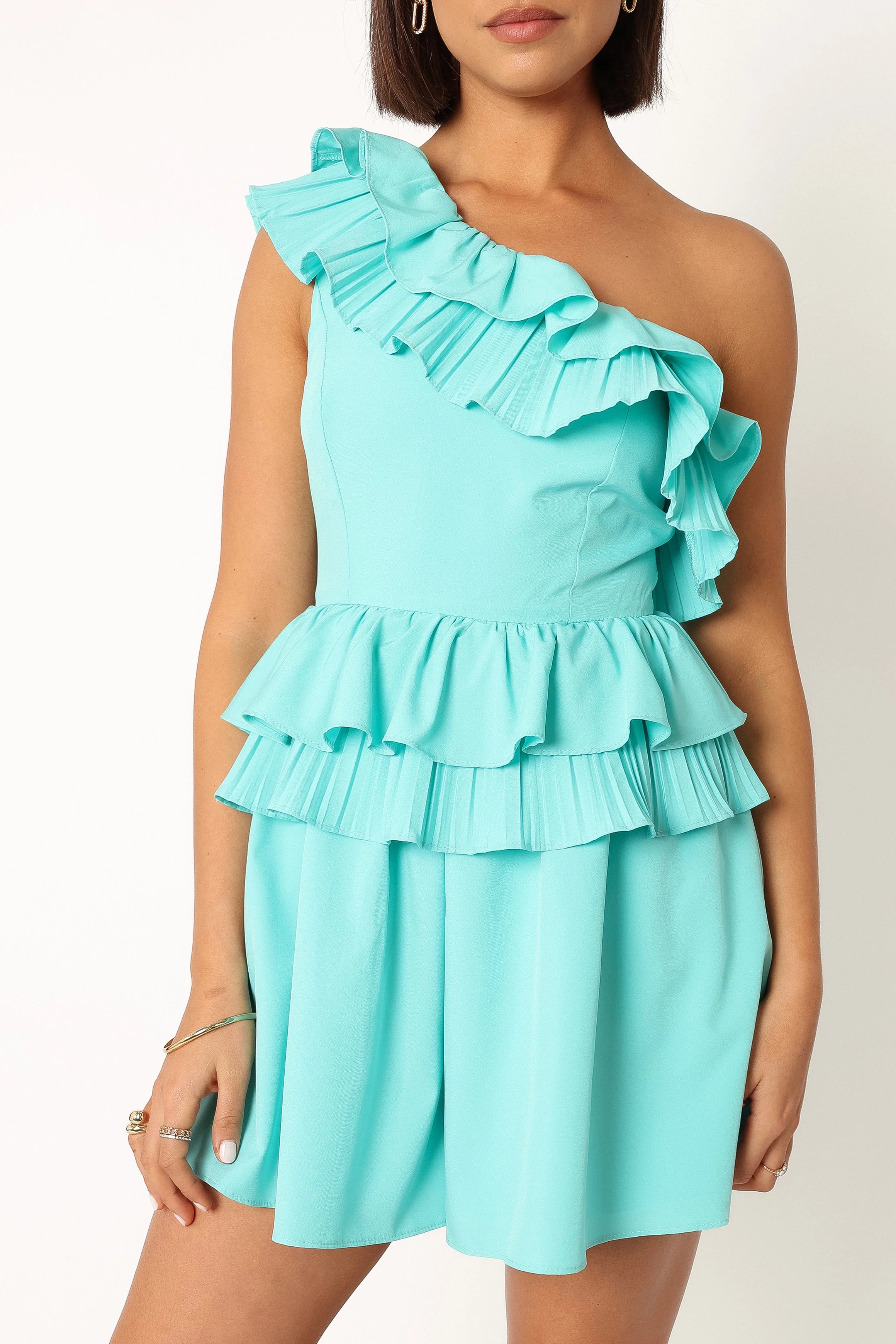 Rosewood One Shoulder Romper - Blue