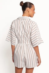 Sonyalle Romper - Blue Brown Stripe
