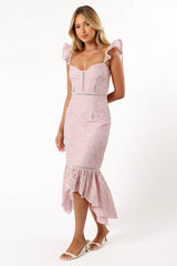 Novella Midi Dress - Pink