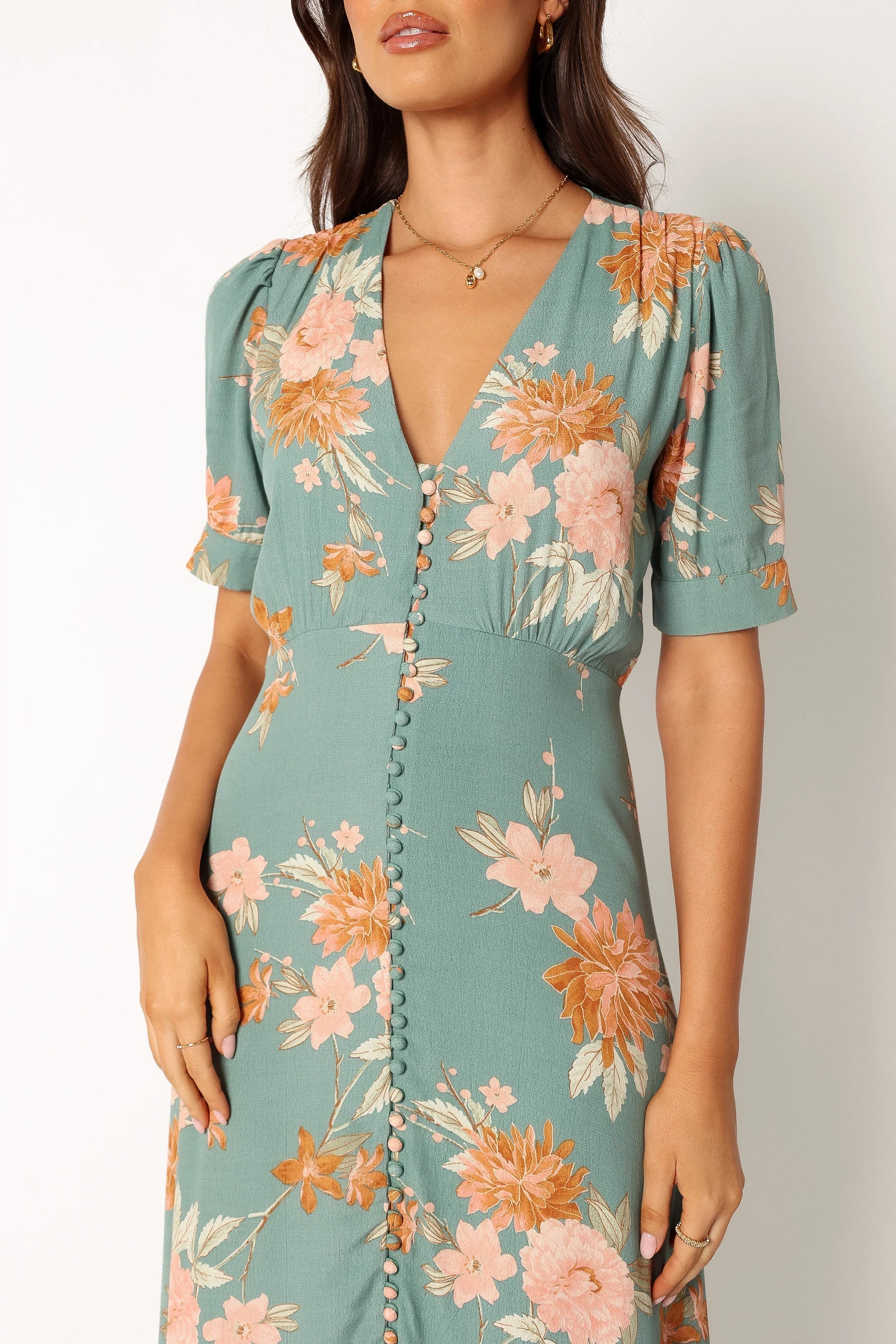 Frampton Midi Dress - Blue Floral