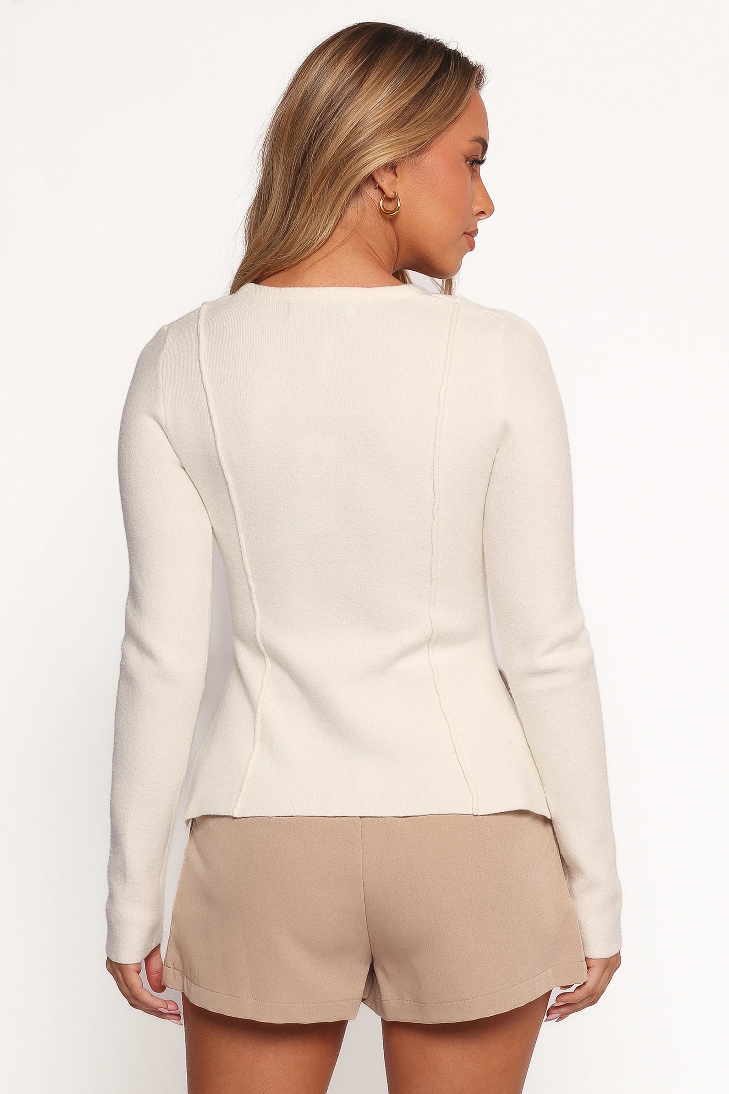 Eddie Clasp Front Cardigan - Ivory