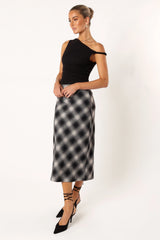 Ursula Plaid Skirt - Charcoal