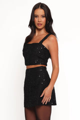 Shavvy Mini Skirt Set - Black