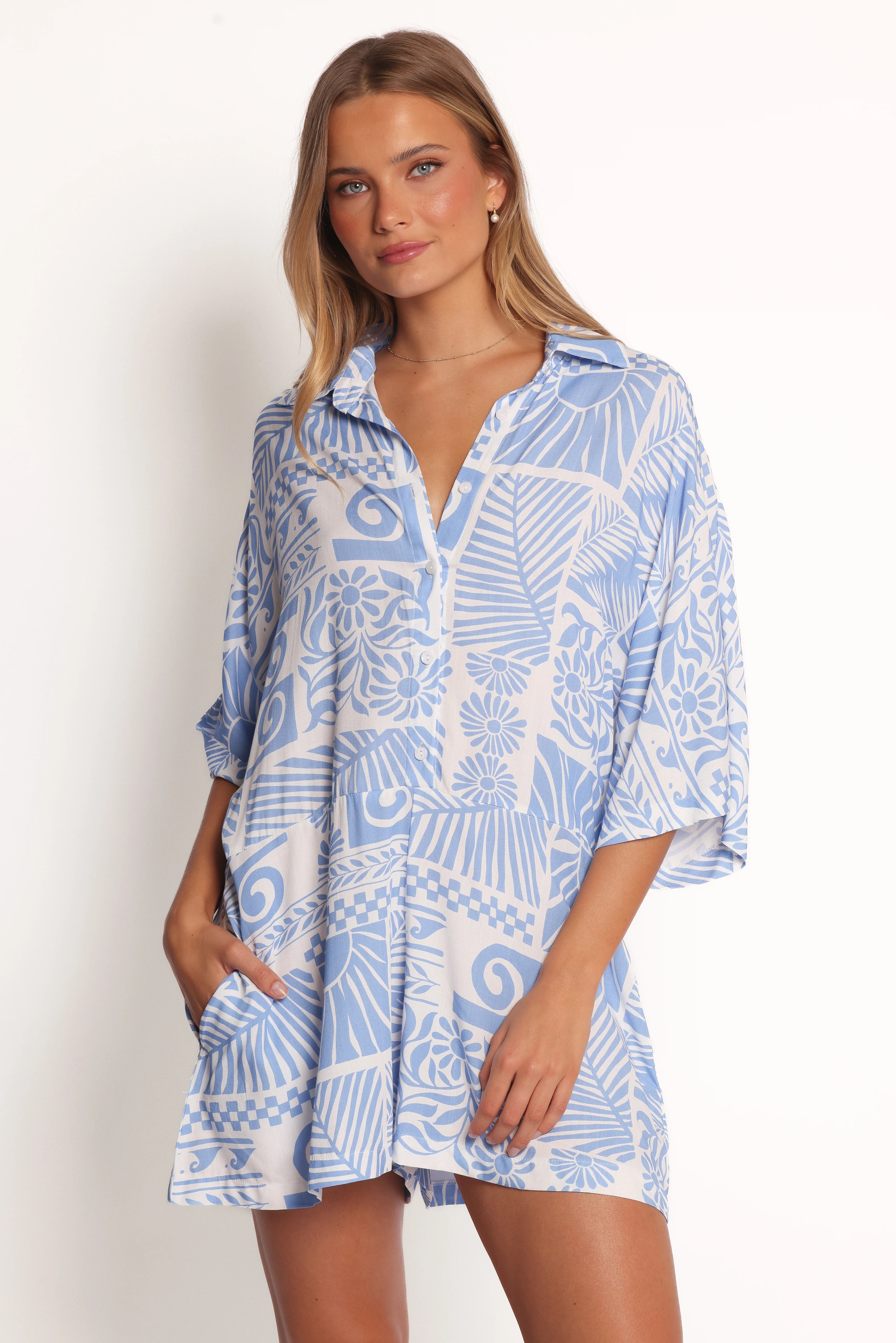 Ellisa Romper - Blue Floral