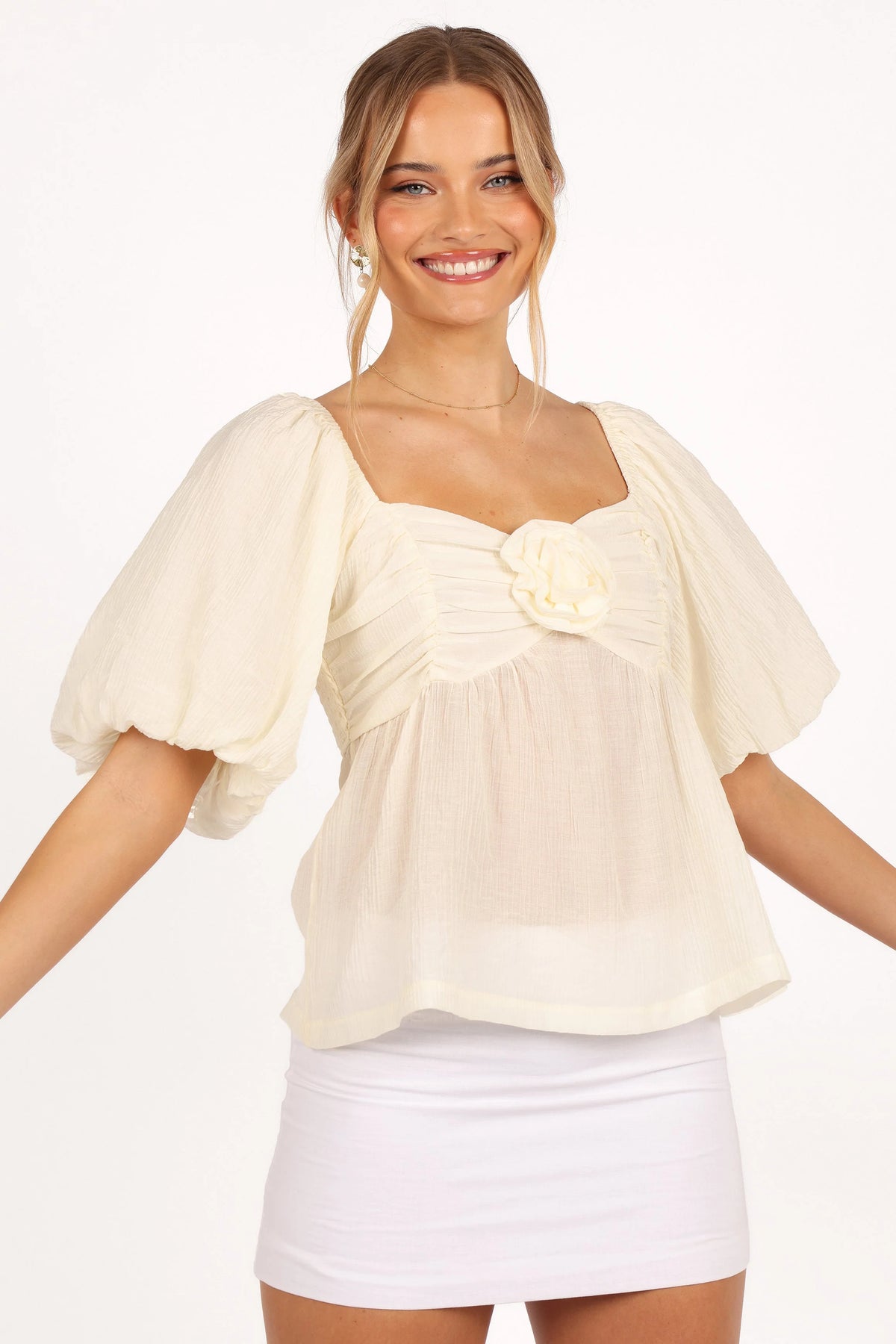 Emerson Rosette Top - Ivory