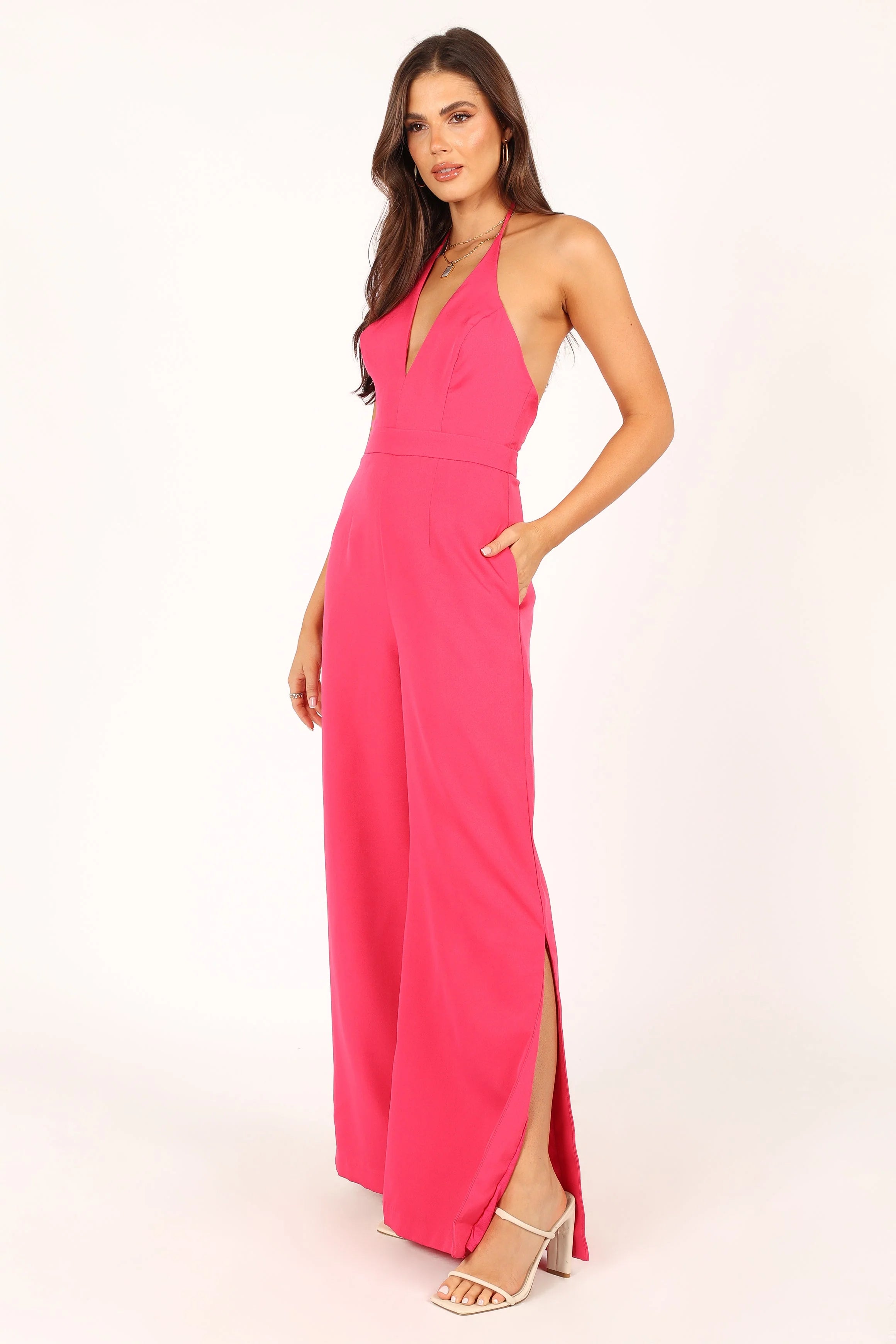 Rumi Wide Leg Jumpsuit - Hot Pink