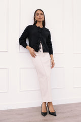 Wilde Bow Front Cardigan - Black