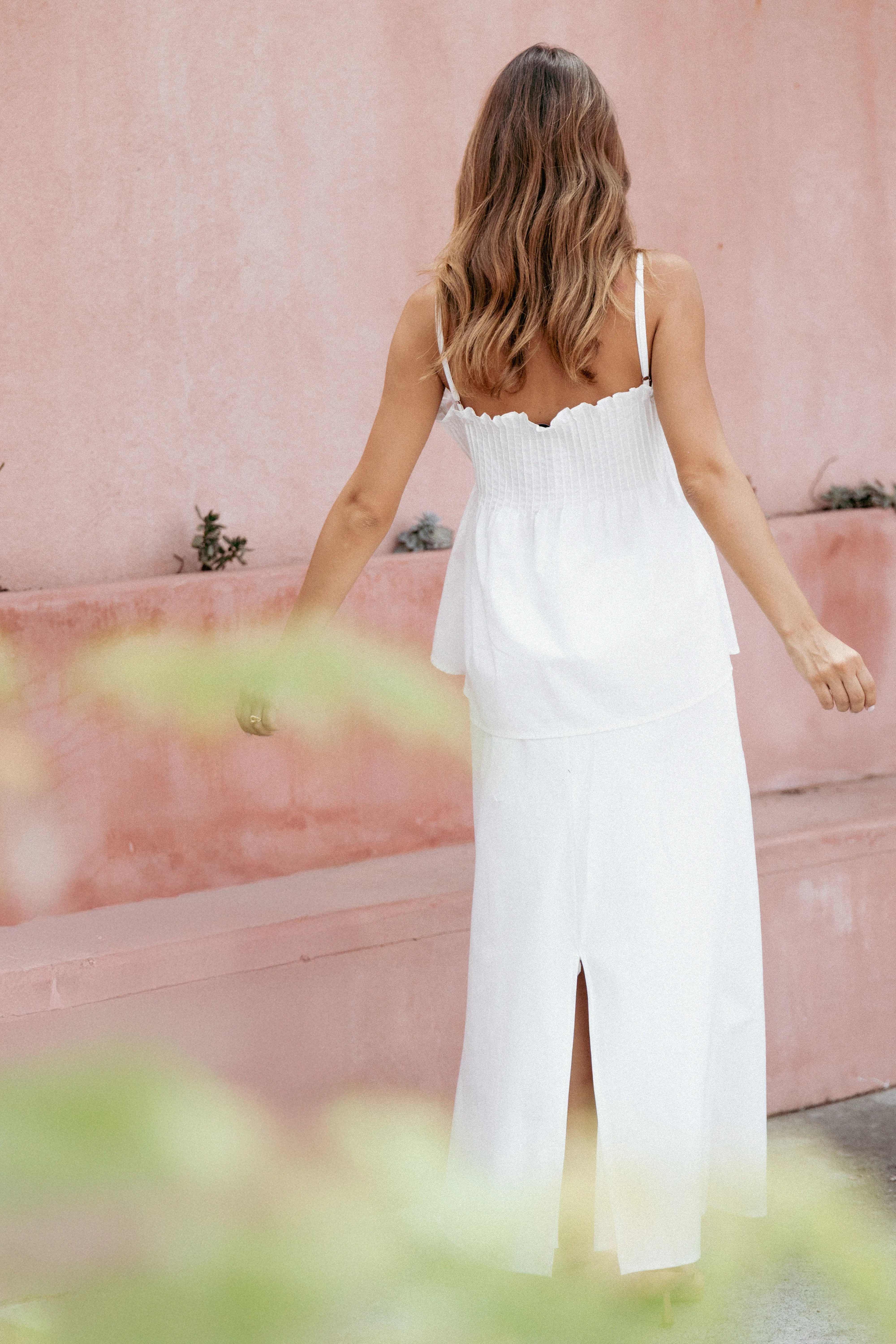 Elena Cotton Maxi Skirt - White
