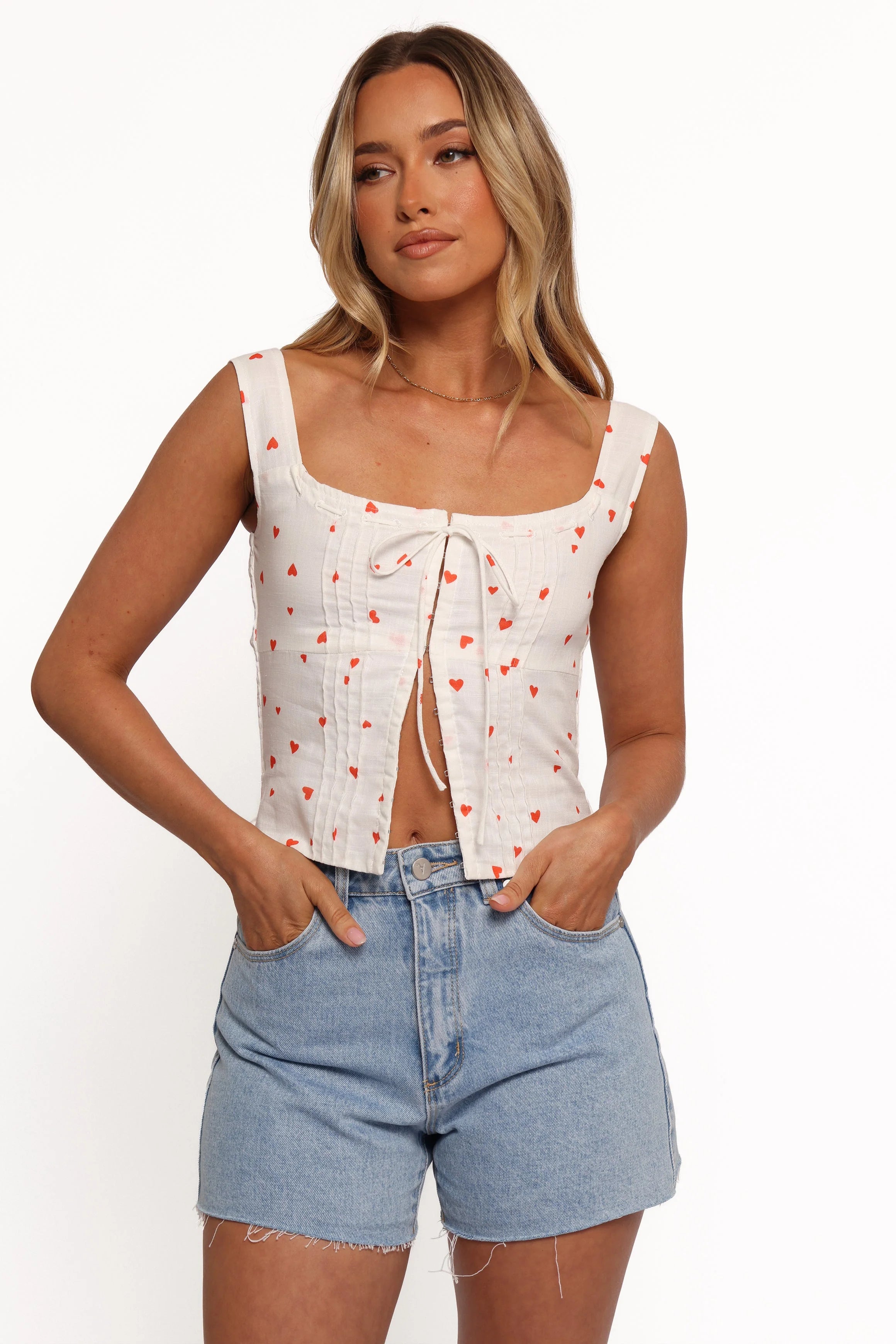 Alice Corset Top - Ditsy Heart