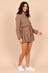 Sloane Sweater Romper - Mocha