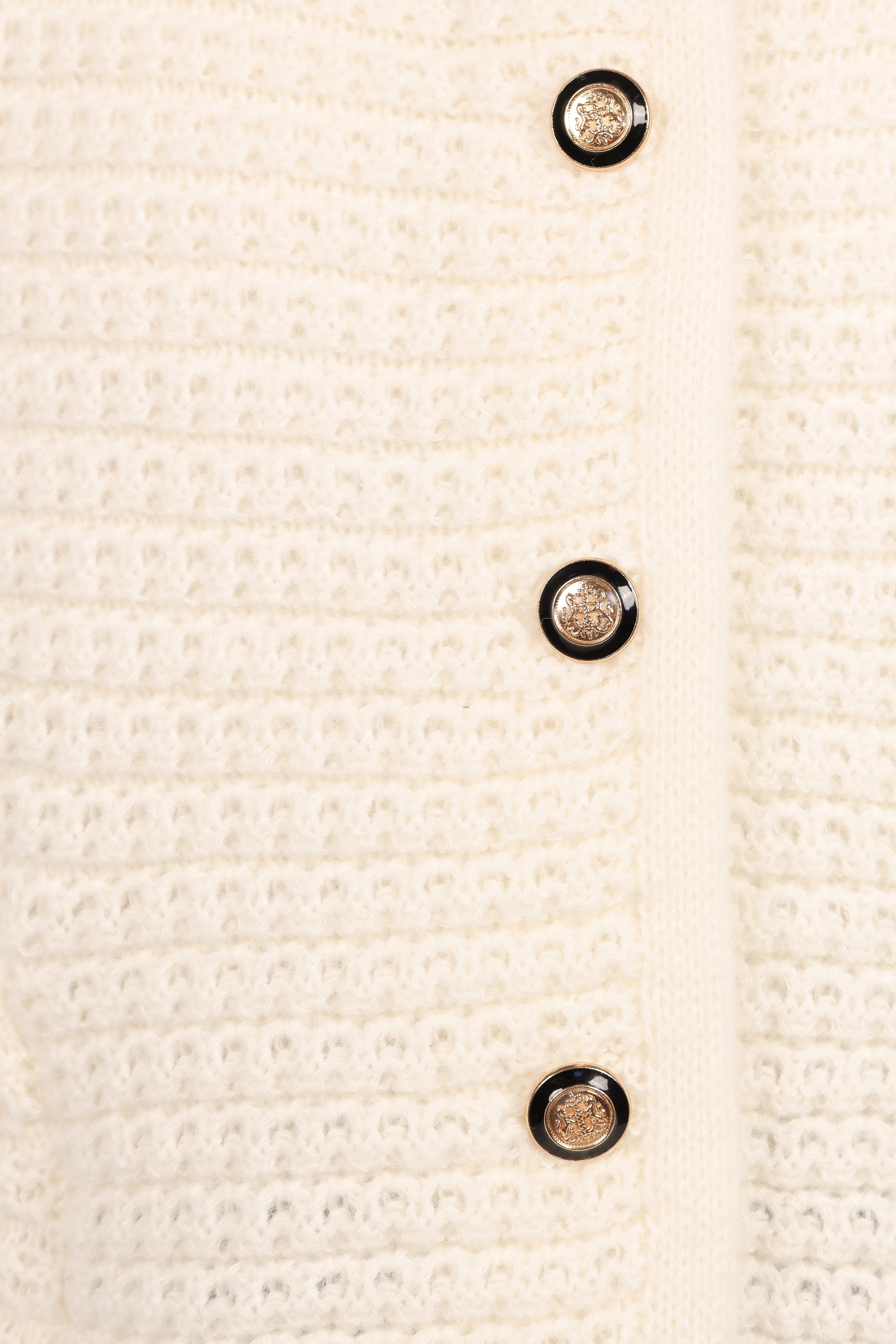 Decket Button Front Cardigan - White