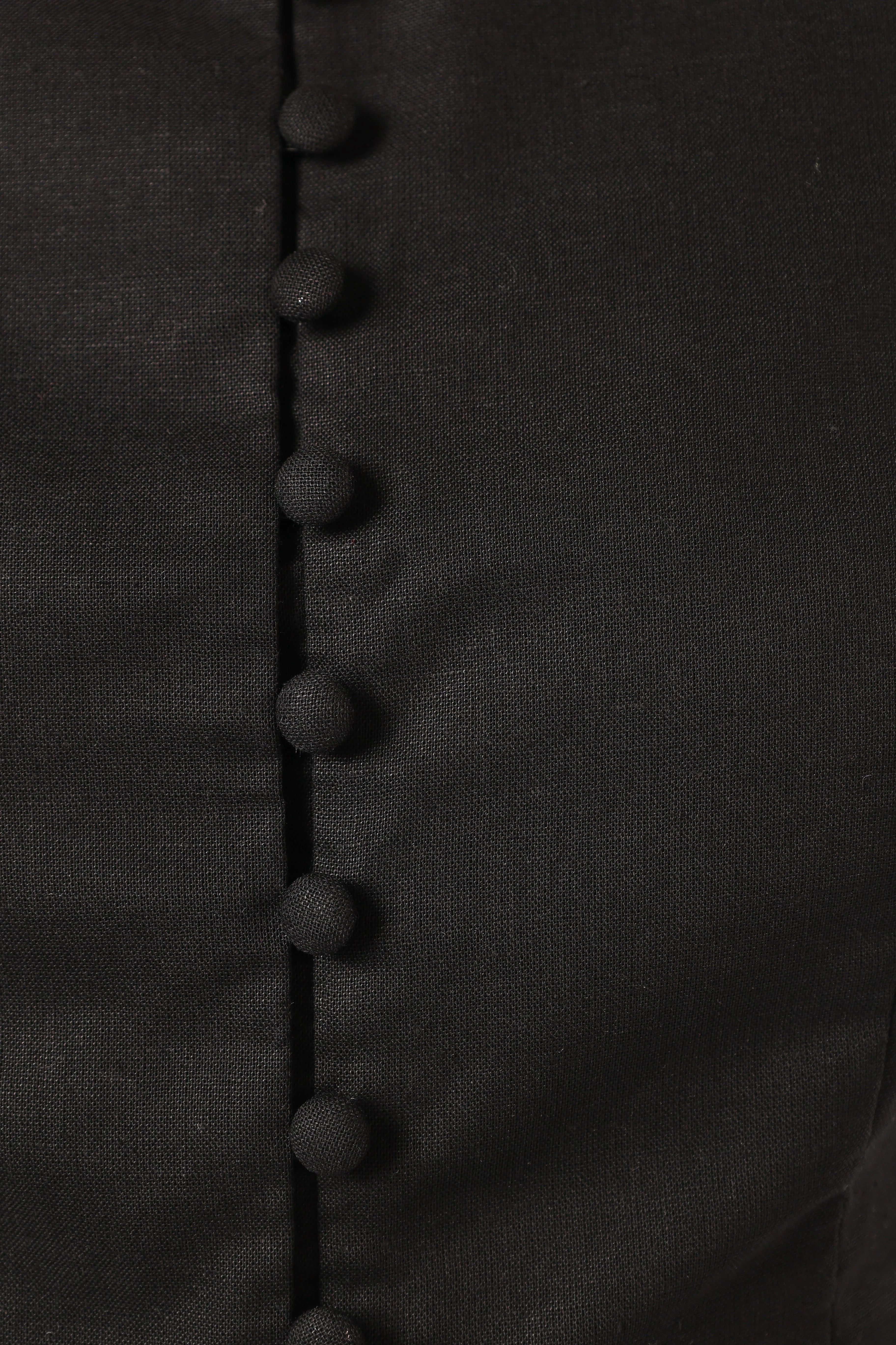 Daniella Linen Vest - Black