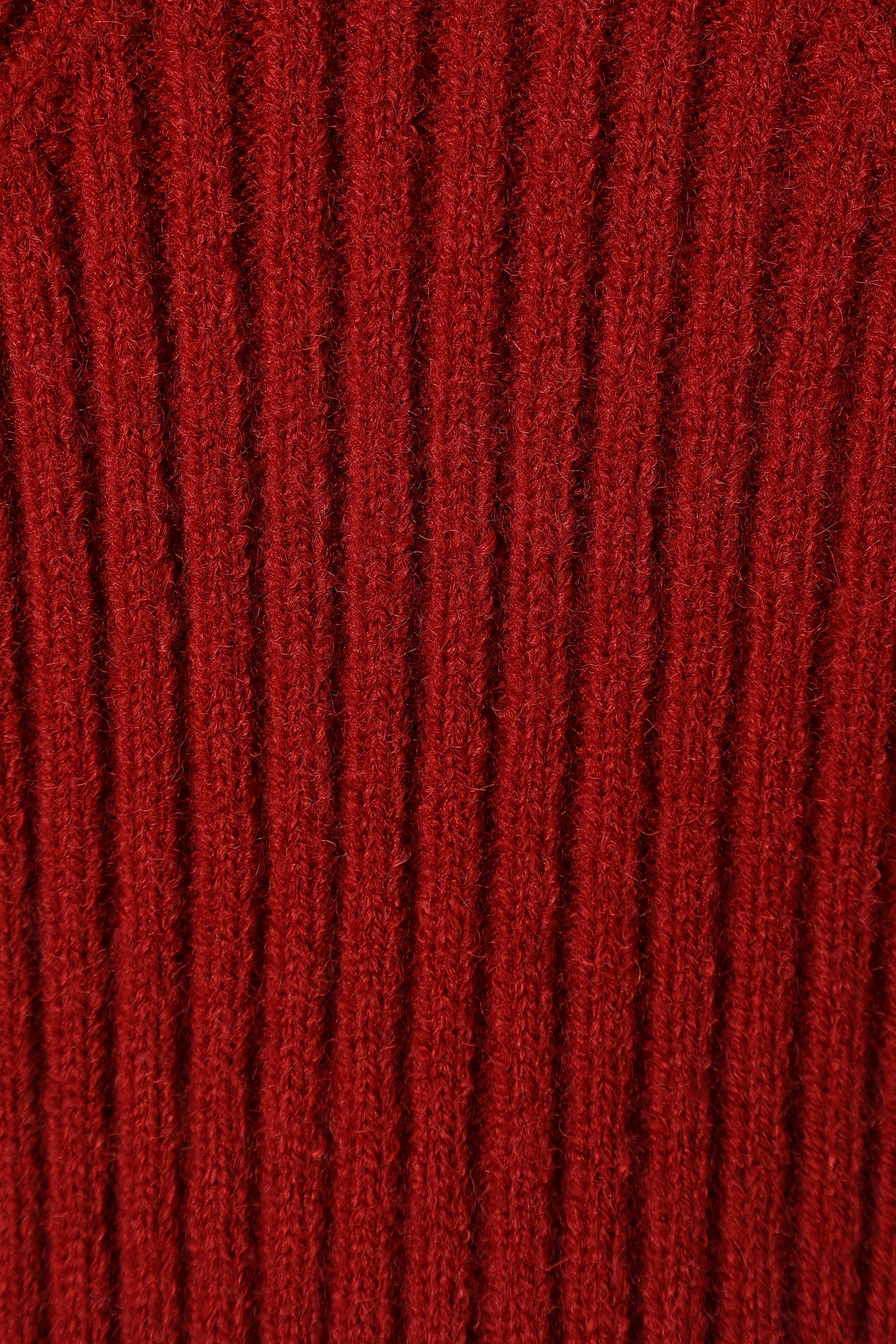 Gia Sweetheart Neck Bell Sleeve Knit Sweater - Wine