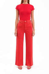 Far Out Wide Leg Jean - Cherry