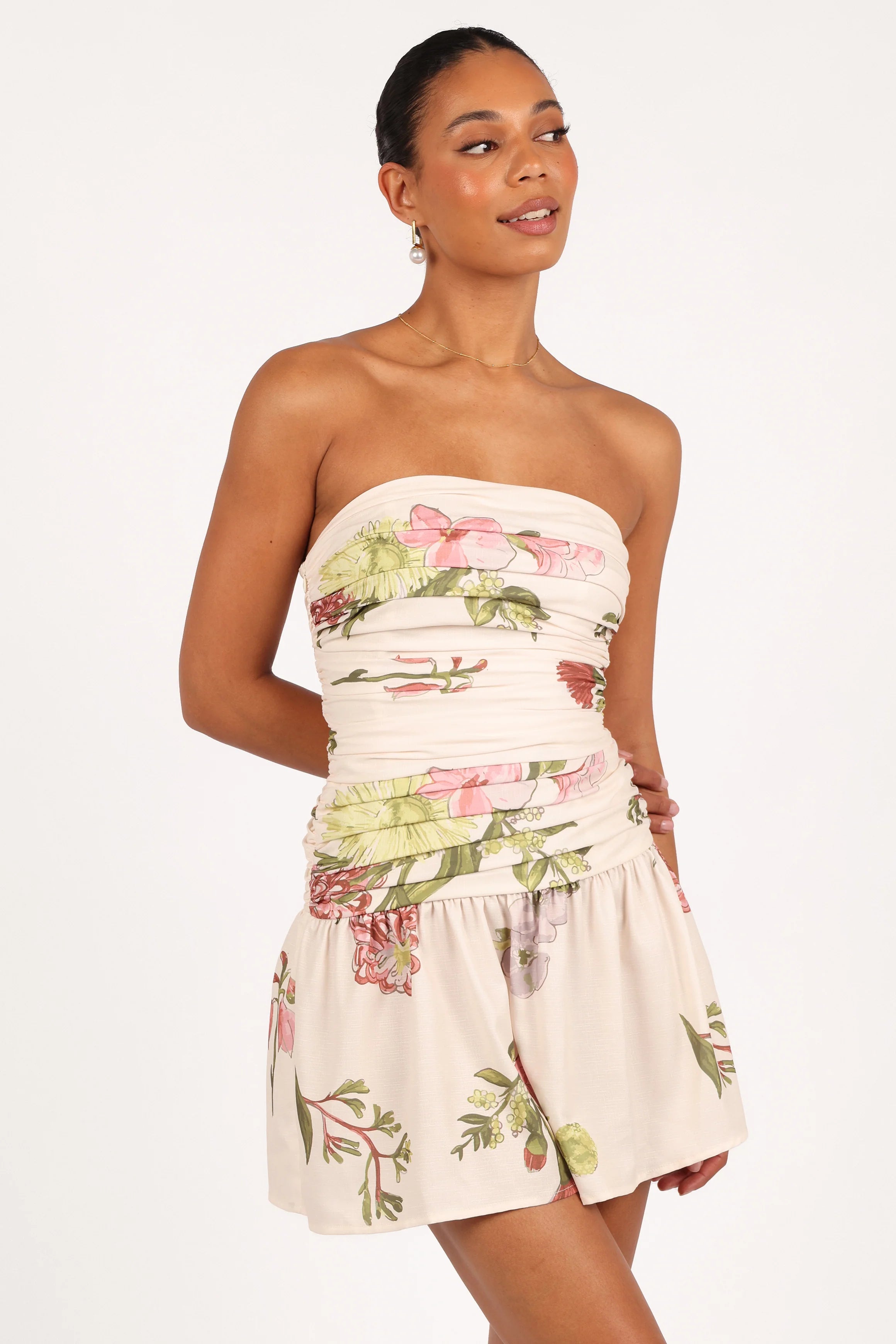 Tiff Strapless Mini - Native Flora