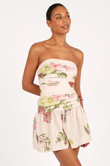 Tiff Strapless Mini - Native Flora