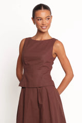 Chiaro Shell Top - Brown