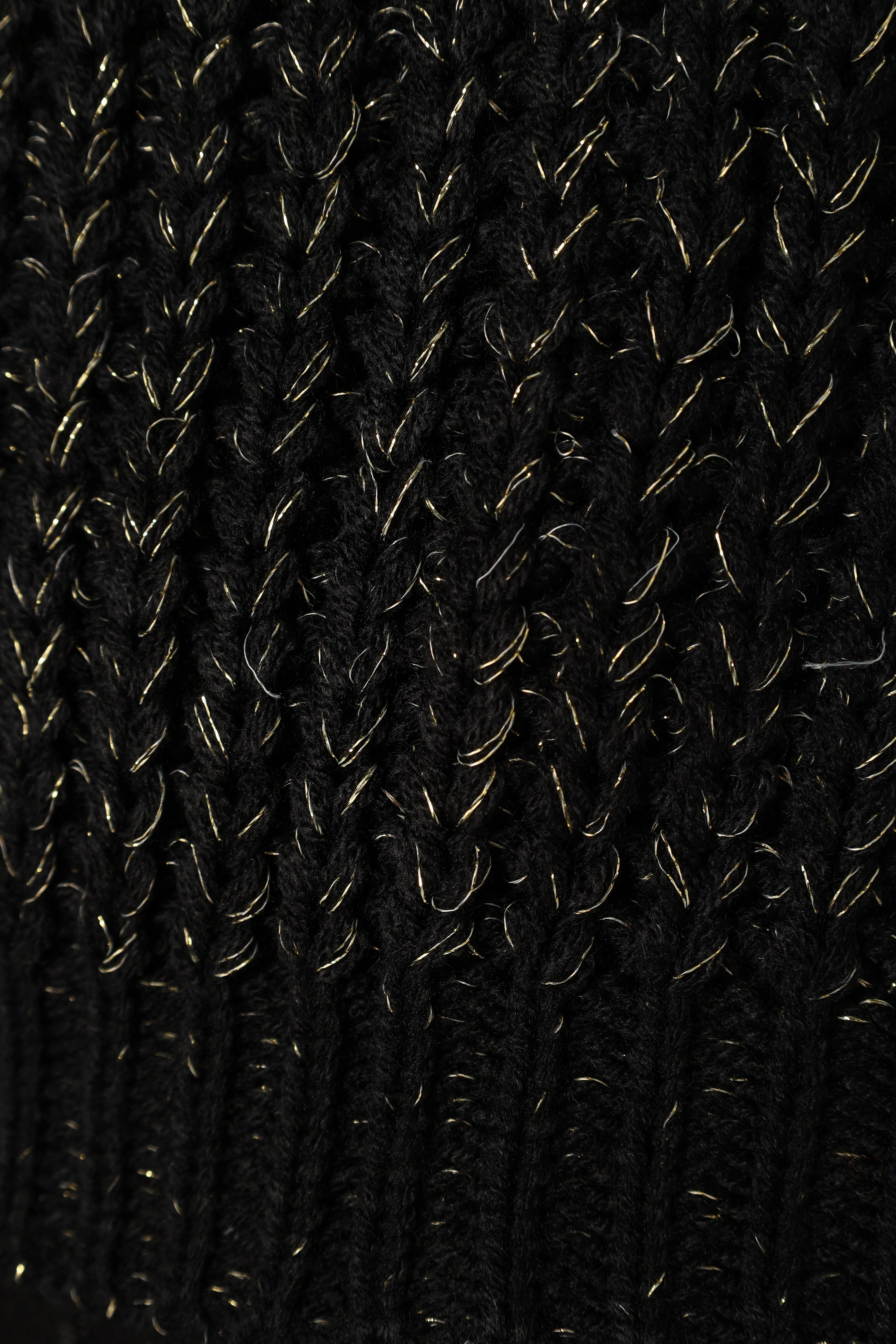 Eleanor Lurex Shine Knit Sweater - Black