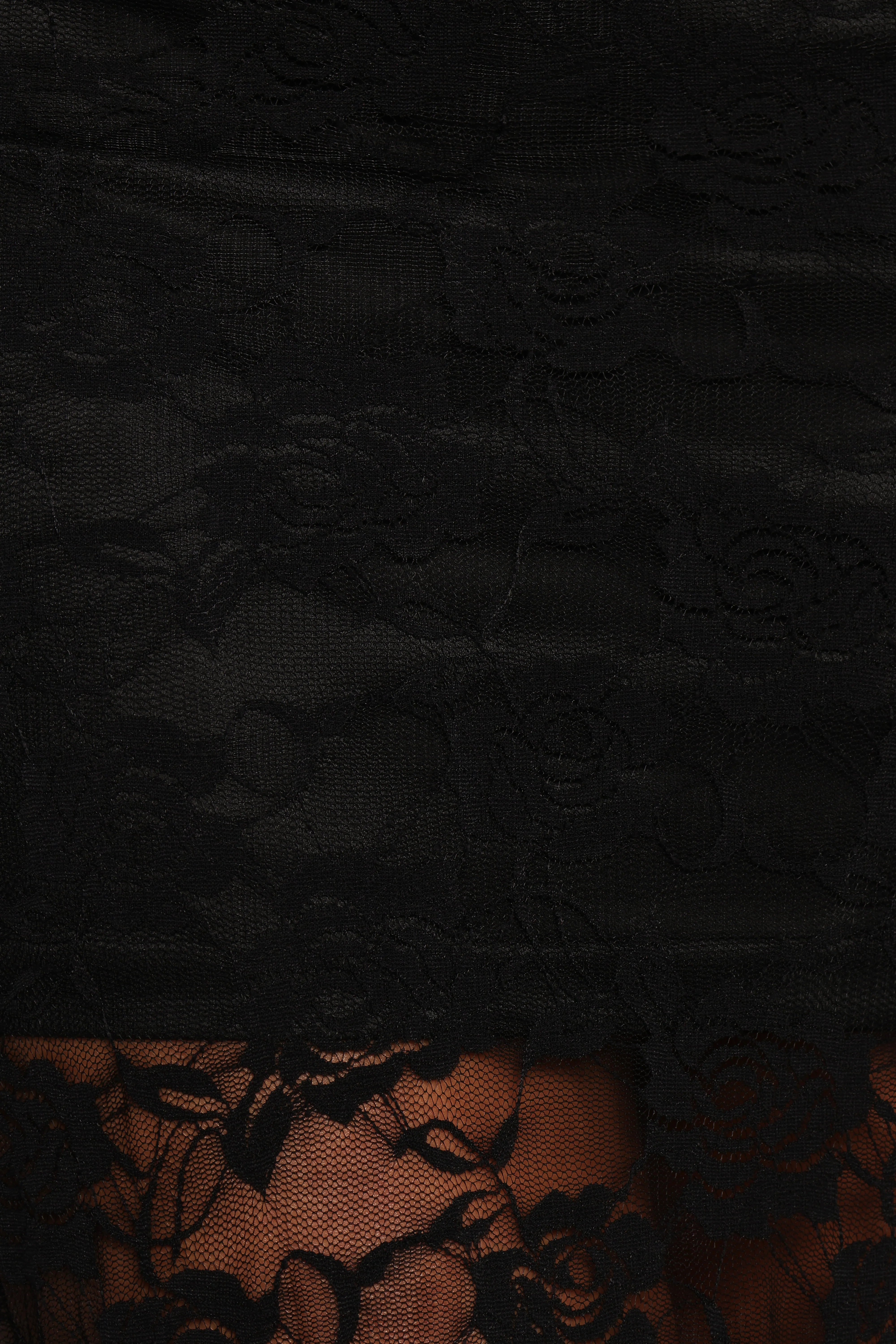 Laken Sheer Lace Maxi Skirt - Black