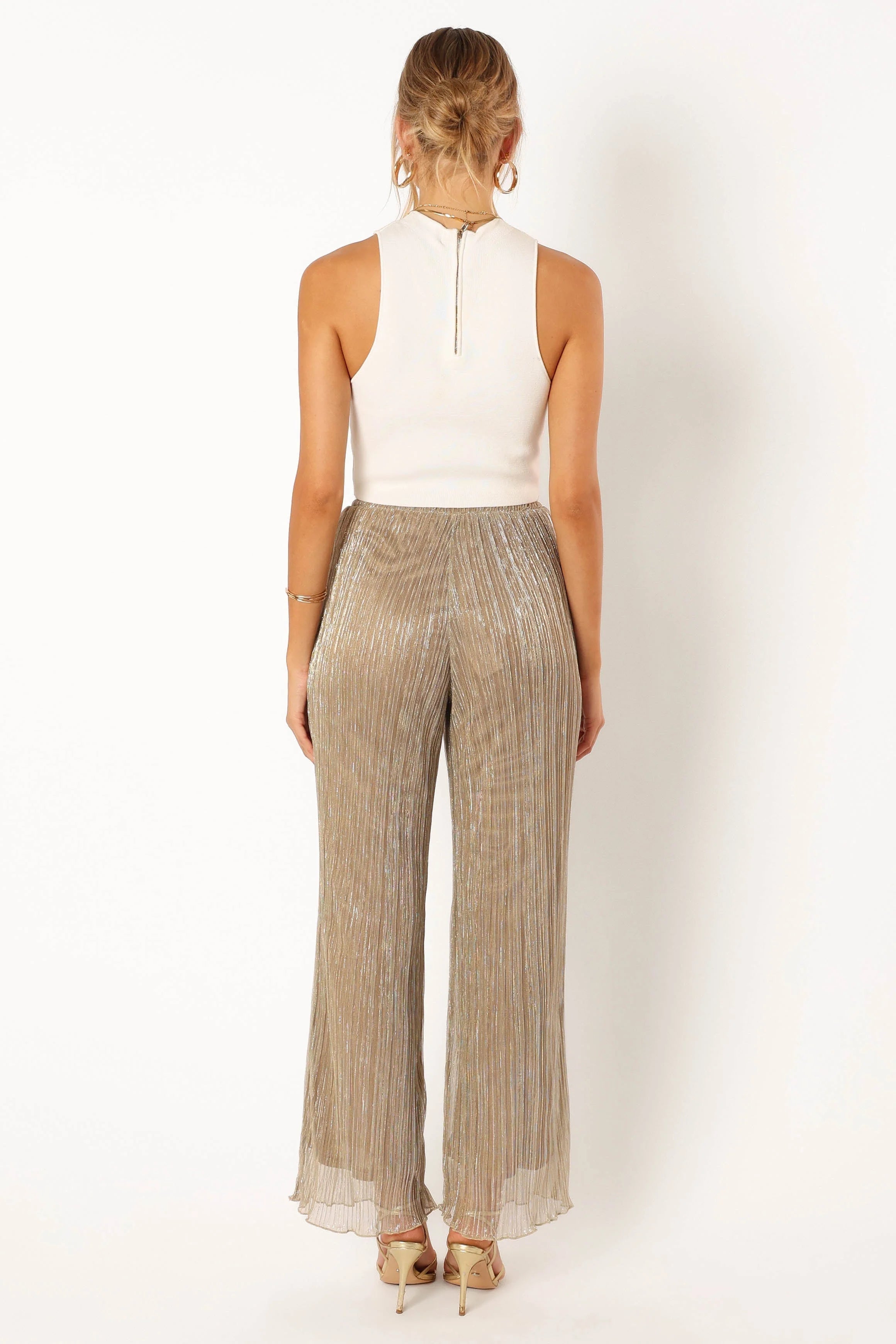 Walker Plisse Pants - Silver