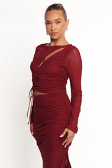 Wella Ruched Knit Top - Berry