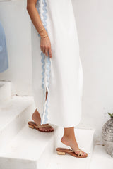 Lennie Midi Dress - Cream Blue