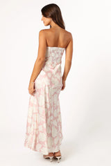 Gemma Strapless Maxi Dress - Pink Floral