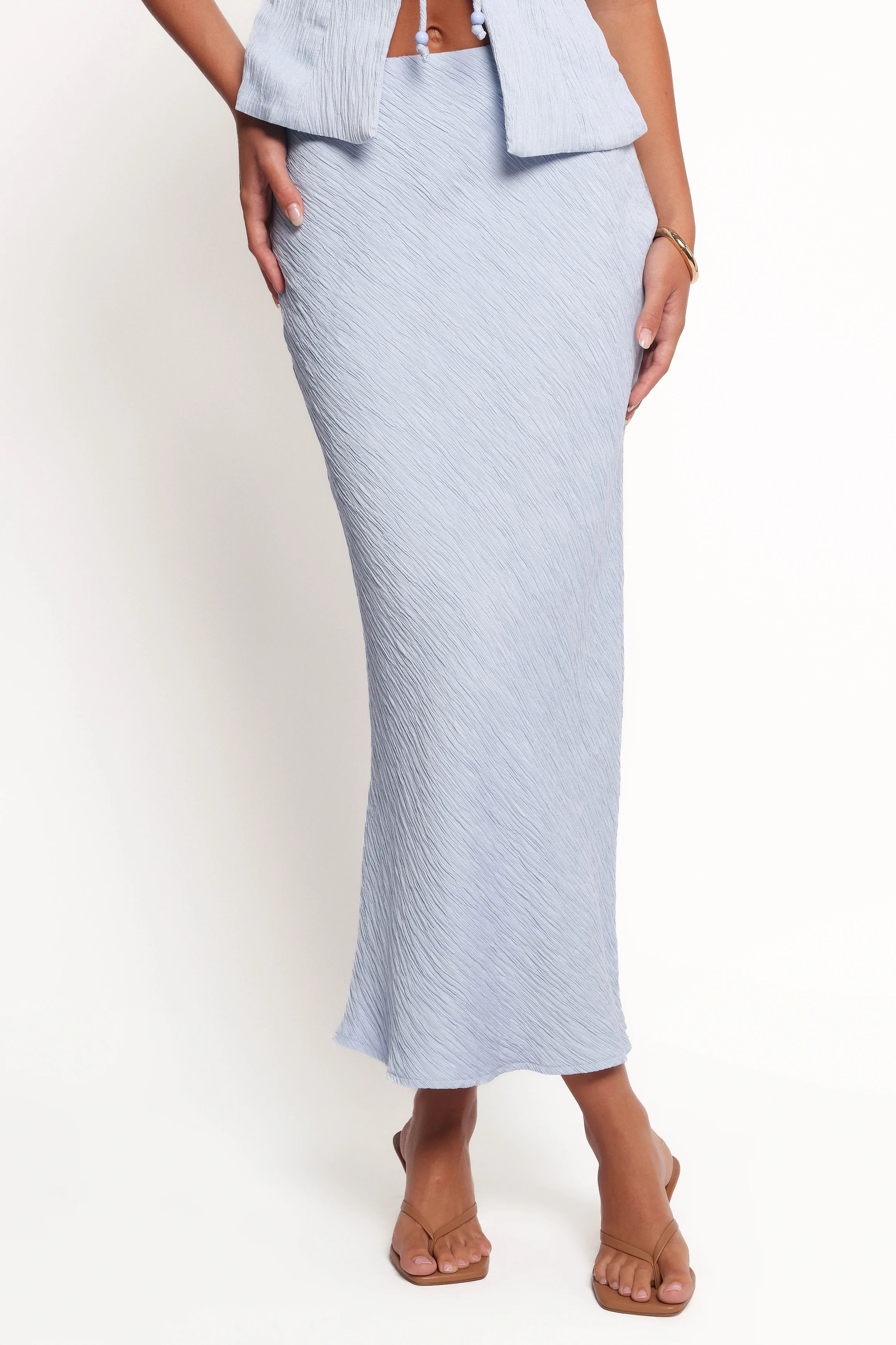 Ysolde Bow Detail Skirt Set - Light Blue