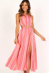 Madam Midi Dress - Pink Stripe