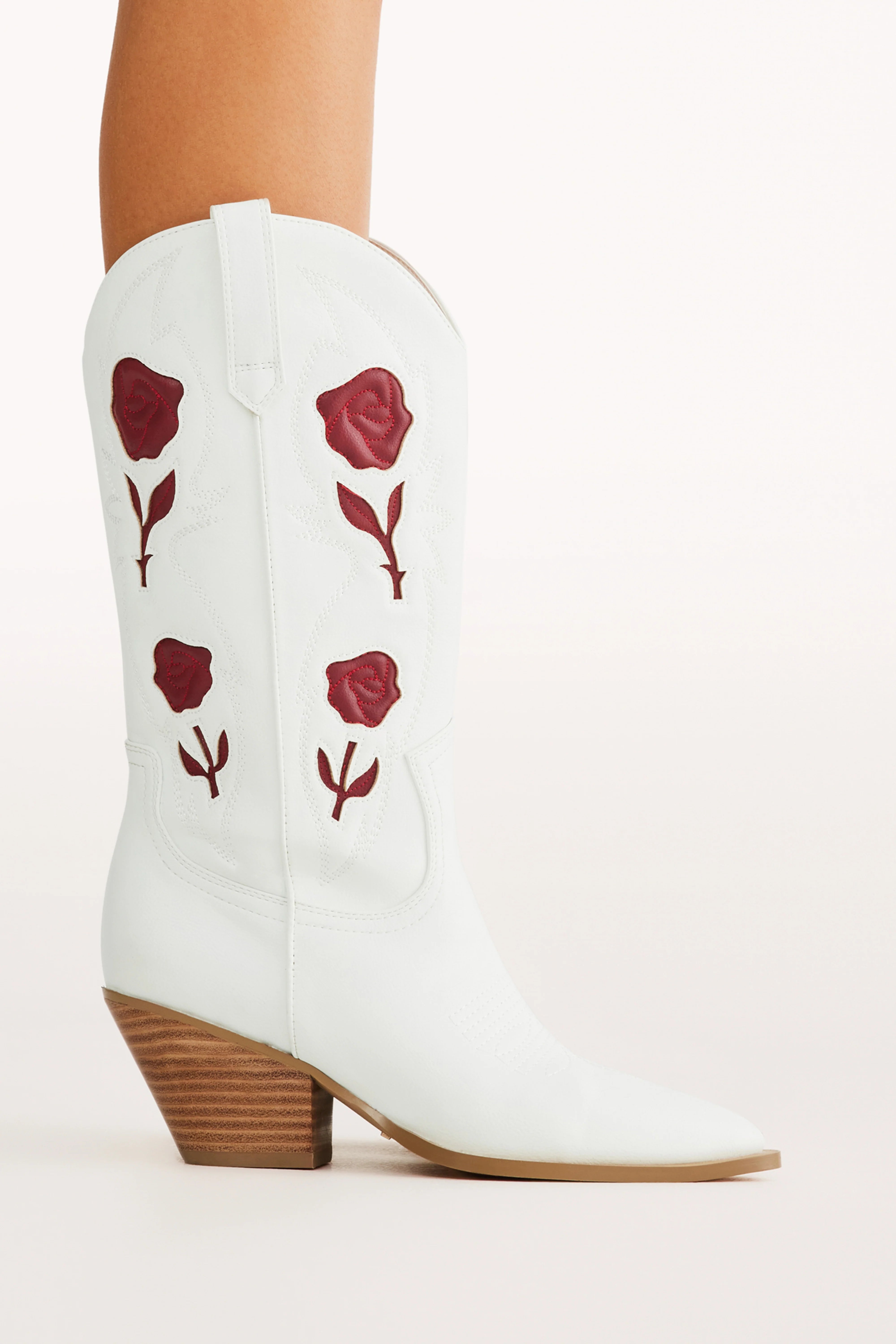 Arden Boot - White/Garnet