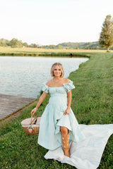 Linda Midi Dress - Green Stripe