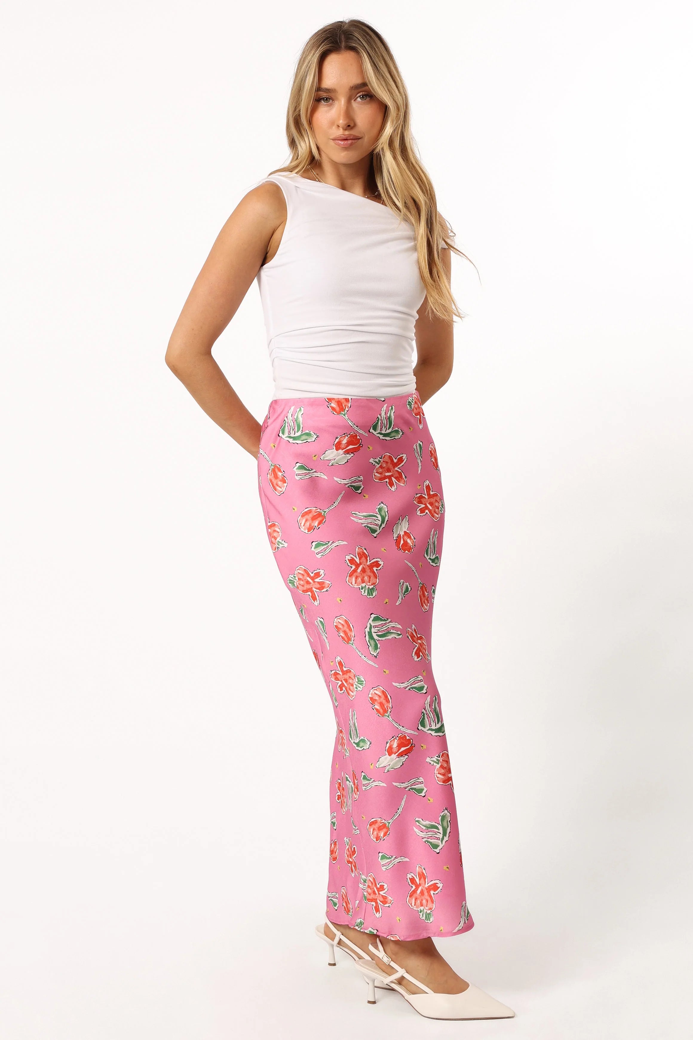 Azara Midi Skirt - Pink