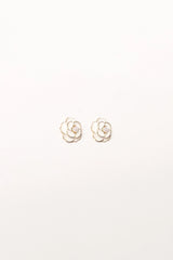 Reina Flower Earrings - Gold White