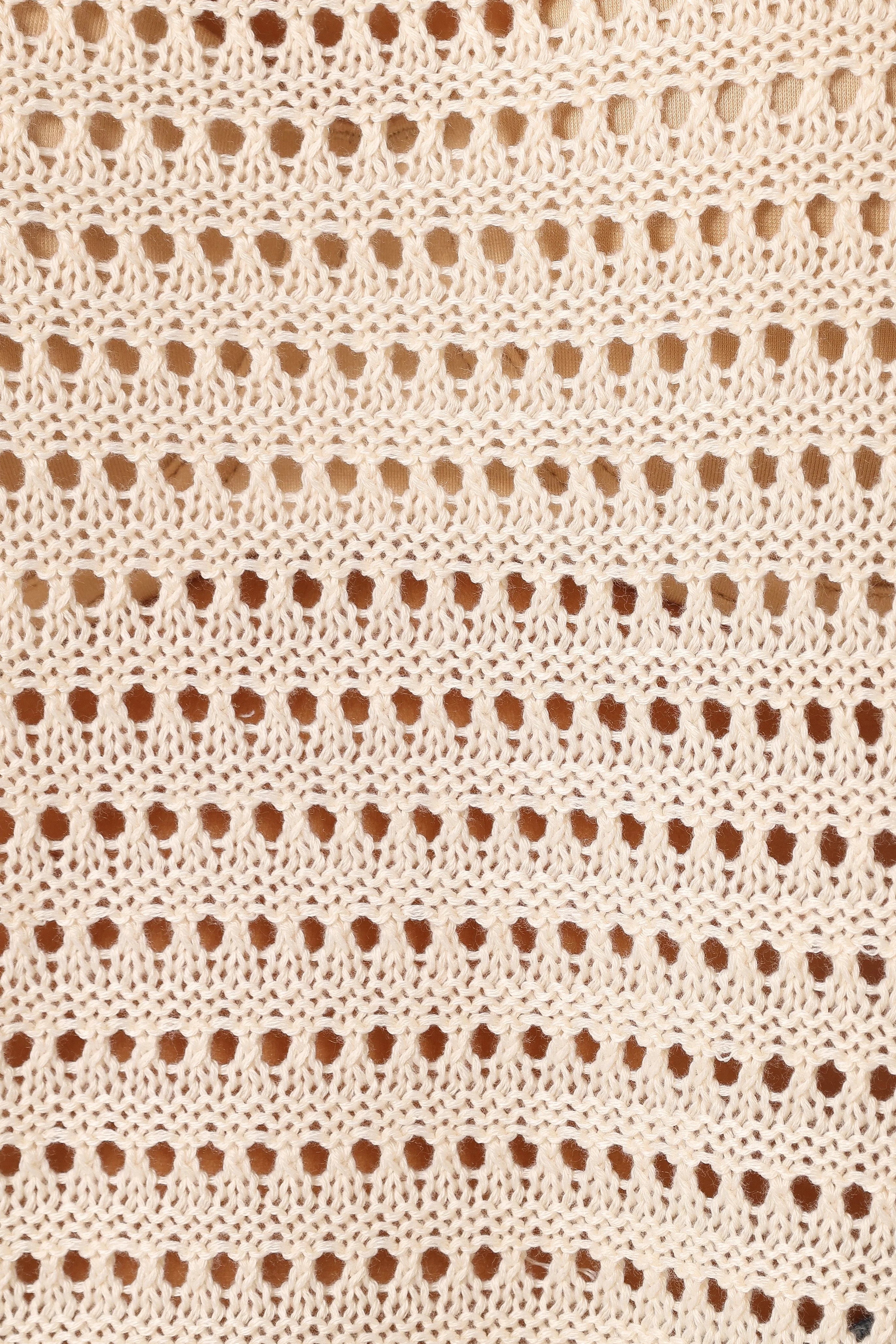 Tricia Open Weave Knit Sweater - Cream
