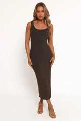 Jemma Midi Dress - Black/Gold