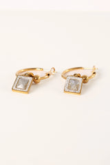 Audrey Charm Hoop Earrings - Gold