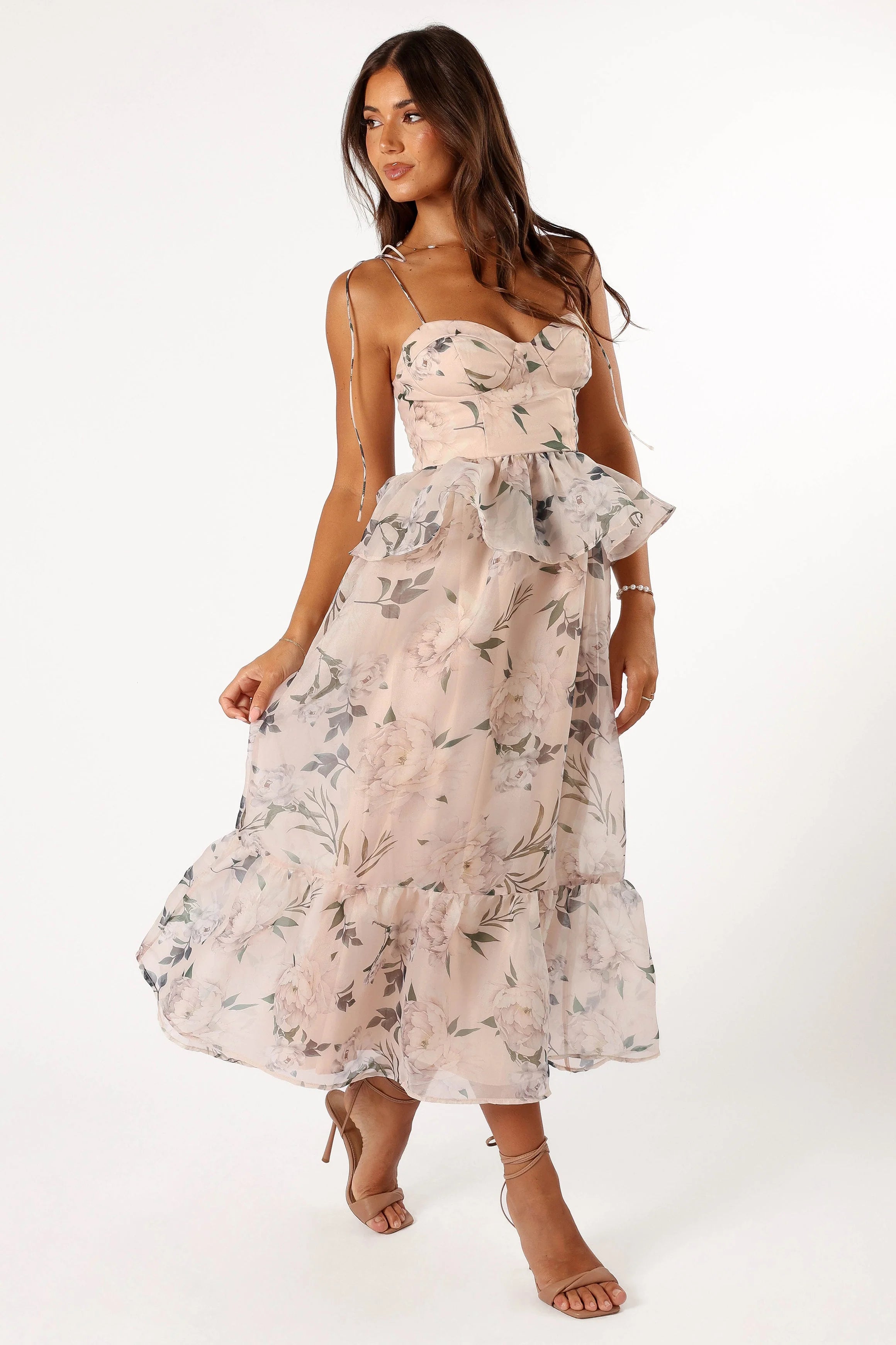 Kennie Midi Dress - Pink Floral