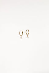 Adley Hoop Rhinestone Earrings - Gold