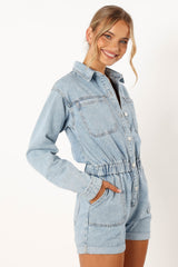 Danielle Romper - Medium Denim